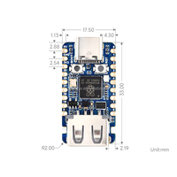 RP2350-USB-A Waveshare Placa de Desarrollo USB Mini Raspberry Pi RP2350A Microcontrolador de Arquitectura de Doble Núcleo 150MHz 520KB SRAM
