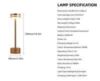 Lampe de table LED à intensité variable à commande tactile rechargeable avec abat-jour en métal Design minimaliste pour la décoration de la chambre à coucher et du salon