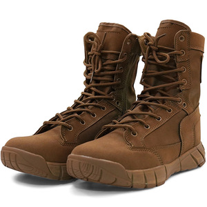 Bottes tactiques imperméables en daim marron DSF21 716 pour hommes, toutes saisons, antidérapantes, pour la randonnée et la marche en plein air - Product Image 4