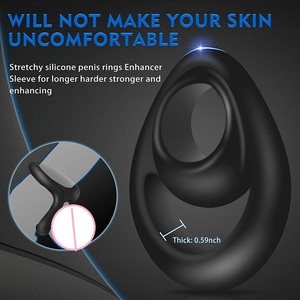 Silikon männlicher Penis Sexspielzeug Produkte Paar Männer verzögern Doppel kondom Ring Männlicher Mastur bator dreifacher Penis ring - Product Image 3
