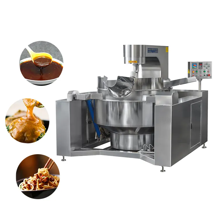 100L di buona qualità industriale Gas cottura automatica Wok produttore pasta di fagioli olio termico miscelatore da cucina macchina