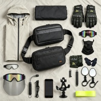 Kit d'accessoires de protection pour scooter électrique et vélo électrique : sac à dos de rangement, casque, genouillères, gants, rétroviseurs