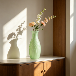 Vase en verre à pétales en spirale, givré rose, vert, jaune, vase à <span class=keywords><strong>fleurs</strong></span> haut pour la décoration de la maison, de la table de mariage, vase à <span class=keywords><strong>fleurs</strong></span> en verre moderne - Product Image 3