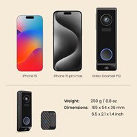 Sonnette vidéo à énergie solaire avec caméra à double objectif 5MP 2K, audio bidirectionnel, compatible Alexa Echo Google, étanche IP65, nouveau design