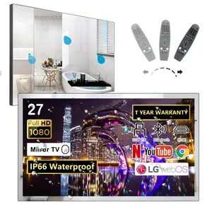 โทรทัศน์สมาร์ท WebOS ระบบกันน้ำ27นิ้วกระจกวิดีโอจีน LED TV FHD 1080จุดสำหรับห้องน้ำ