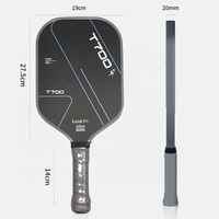 Raquette de pickleball en fibre de carbone T700, noyau en nid d'abeille de 20 mm d'épaisseur, surface rugueuse, raquette de pickleball pour la compétition, l'entraînement, adulte