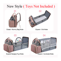 Sac à Dos à Langer Personnalisé et Imperméable avec Port de Recharge USB, Lit Bébé Pliable Pare-Soleil et Station de Change