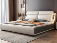 Camas Modernas de Lujo con Base de Madera Sólida, Diseños de Camas King Size, Camas Multifuncionales con Tapicería