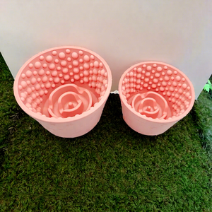 Custom Quadrate Silicone Slow Feeder Bowl for Dogs Solid Flower Design <b>Cat</b> Lick <b>Mat</b> Suction Luxurious Love Finish - Product Image 1