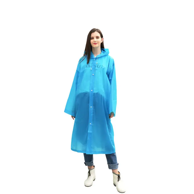 Travelsky Custom Long Transparent Waterproof Rainwear Poncho Rain Coat For Women