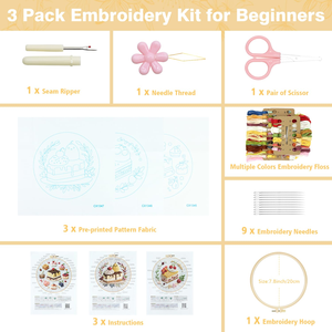 Embroidery <b>Kit</b> for Beginners Adults, <b>DIY</b> Bread Design Cross Stitch <b>Kits</b> for Craft Lover Learn Hand Stitch - Product Image 4