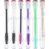 Lot de 100 baguettes jetables pour cils, usage unique, avec Tube en plastique, brosse à Mascara