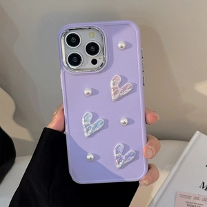 Custodia per telefono con cuore di perle <span class=keywords><strong>rosa</strong></span> Xs <span class=keywords><strong>max</strong></span> per <span class=keywords><strong>iPhone</strong></span> 16 15 <span class=keywords><strong>pro</strong></span> <span class=keywords><strong>max</strong></span> 14 plus 13 12 <span class=keywords><strong>11</strong></span> 3D Girl TPU morbida <span class=keywords><strong>cover</strong></span> protettiva antiurto a buon mercato - Product Image 2