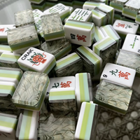 Jeu de Mahjong Américain de Luxe en Acrylique, Tuiles Vertes Superposées à Grandes Motives pour Adultes, Cadeau pour Soirée de Jeu, Portable, Personnalisable, Vente en Gros