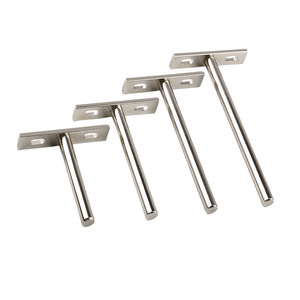 보이지 않는 니켈 도금 T형 선반 브래킷 숨겨진 나무 보드 홀더 벽걸이 책장 파티션 액세서리 - Product Image 1