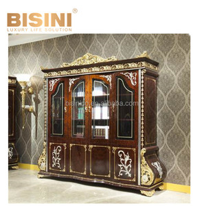 Silla Giratoria de Madera de Diseño Barroco para Oficina en Casa, Silla Ejecutiva de Tela Morada Noble con Detalles en Dorado de 24K - Product Image 3