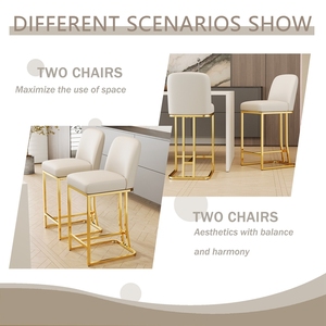 <b>Adjustable</b> Fabric Dining <b>Bar</b> Chairs Set of 2 Modern Design Comfortable High <b>Stools</b> for Living Room - Product Image 3