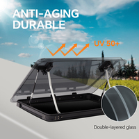 HOMFUL Protection UV, couverture acrylique double couche, lanterneau de camping-car, cadre en alliage d'aluminium de haute qualité, aérateur de toit de camping-car