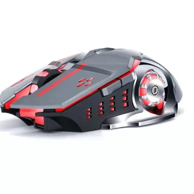 Lefon — souris optique de jeu 2.4G, Rechargeable, silencieuse, Usb, 6D, éclairage Led RGB, Rgp, sans fil, avec boutons latéraux