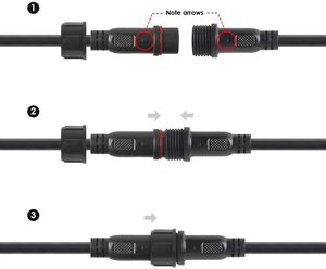 2 3 4 5 Pin Màu Đen Nhựa Chống Thấm Nước IP65 1 Nam Chia 2 3 Hoặc 4 Cái Đầu Nối Chống Thấm Nước - Product Image 5