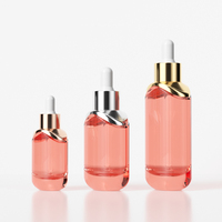 Botol Pompa Kaca Bening 15/30/50ml untuk Minyak Esensial, Perawatan Kulit, Parfum - Dapat Diisi Ulang, Logo Custom, Dikemas dalam Karton