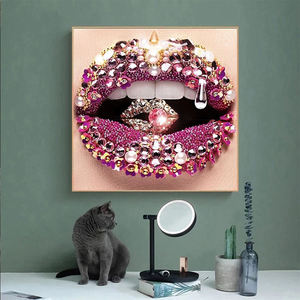 Cuadros de flores de labios Sexy modernos, carteles de arte de pared para decoración de habitación, pintura de porcelana de cristal, pintura decorativa de naturaleza muerta - Product Image 3