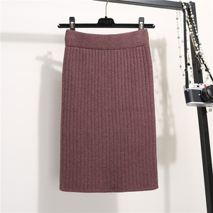 <span class=keywords><strong>Jupe</strong></span> longue moulante vintage en maille pour femme, style crayon, mi-longue, noire, <span class=keywords><strong>taille</strong></span> <span class=keywords><strong>haute</strong></span>, streetwear, Harajuku, pour l'automne et l'hiver, <span class=keywords><strong>jupe</strong></span> portefeuille - Product Image 2