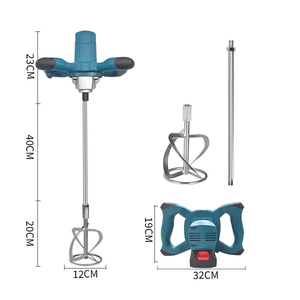 産業用 電動 コードレス リチウムバッテリー式 攪拌機 パテ ミキサー セメントペースト コンクリート モルタル 漆喰 ブレンダー 建設工具 - Product Image 2