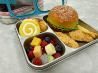 Boîte à bento mignonne ultra-fine à 3 compartiments en acier inoxydable, compatible micro-ondes, sans BPA, anti-fuite, portable, grande capacité