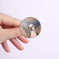 1 Pezzo Spilla Rotonda Personalizzata con Stampa, Prezzo all'Ingrosso, con Motivi Cartoon, Citazioni Ispirazionali, Figure di Animali e Piante, Bandiere, Bande e Distintivi Medici