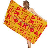 Serviette de plage personnalisée Sigma Gamma Rho Sorority, n'importe quel design, vente en gros, tissu doux, idéale pour les vacances d'été