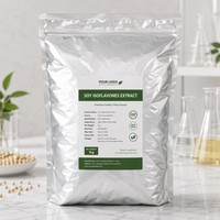 Poudre d'extrait de soja naturelle non-OGM de qualité alimentaire 40% 80% Isoflavones de soja Emballée sous vide en bouteille/fût