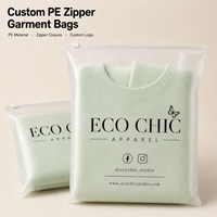 Bolsa de Plástico con Cierre Zip Personalizada con Logotipo, 25 x 30 cm, Esmerilada, de PVC/PE, para Ropa, Zapatos, Camisetas y Embalaje