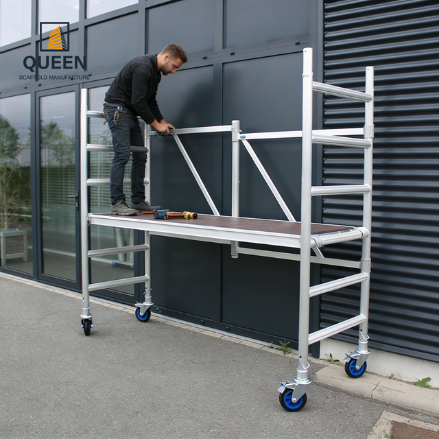 LINYI QUEEN Mobile Aluminum Foldable Scaffolding-Corrosion-resistant High Strength 450KG Load Capacity