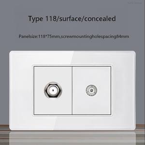 Prise murale TV standard américaine CAT5, adaptateur module RJ45, port ordinateur, câble réseau + prise murale TV - Product Image 6