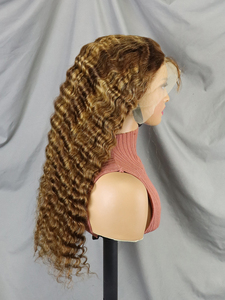 Perruques en cheveux humains à 200 % de densité, 10-30 pouces # Perruques Lace Front Deep Wave couleur 99J, Perruque Lace Frontale Transparente 13x4 Cheveux Raides - Product Image 3