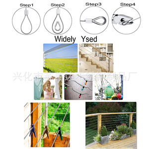 Kit de câbles de clôture de jardin en acier inoxydable avec tendeurs et vis à œil pour usage extérieur - Product Image 4