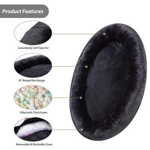Cama de perro humano de piel sintética lavable para dormir, cama ortopédica para mascotas, cama gigante con manta para personas, familias, mascotas - Product Image 4