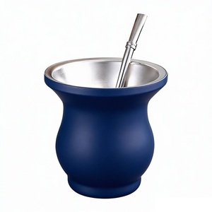 Ensemble de boisson Yerba Mate de style argentin, <span class=keywords><strong>gourde</strong></span> en acier inoxydable isolée sous vide de 10 oz (300 ml), paille bombilla, tasse cadeau - Product Image 1