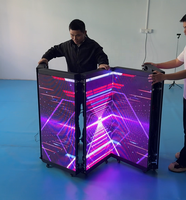 Cabina de DJ Móvil Plegable, Soporte de Fachada para DJ, Cabina de DJ Portátil Plegable con Pantalla LED para Club, Festival de Música, Discoteca