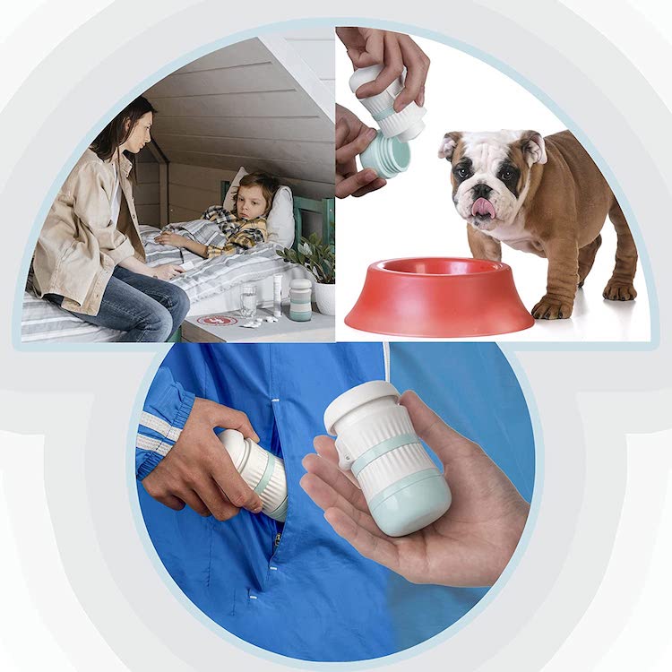 Portable 3 in 1 Powder Tablet Grinder Powder Pill Cutter Outdoor Pill Case Medicine Splitter Box Storage Crusher