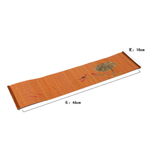 Alfombrilla de Bambú Impermeable para Té, Accesorios para Set de Té Kung Fu, Alfombrilla para Residuos de Té, Alfombrilla de Bambú para Té Zen con Diseño de Loto - Product Image 5