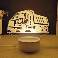 Lampe 3D Classique Voiture de Sport Tracteur, Design Contemporain en ABS, Veilleuse LED Rechargeable USB à Intensité Variable pour la Maison, Idée Cadeau