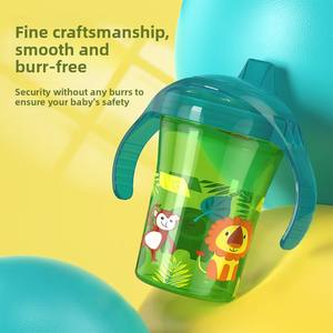 Tasse à eau pour bébé imprimée de dessins animés à quatre couleurs, tasse à boire d'apprentissage en bec de canard antidérapante et étanche, tasse d'entraînement pour enfants - Product Image 5