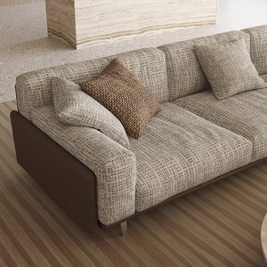 Nuevo Sofá de Lino Importado Italiano Minimalista 2026 para Sala de Estar, Sofá Recto Relleno de Plumón - Product Image 3