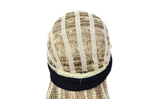 Perruque Synthétique au Crochet avec Bandeau Élastique Ajustable, Tressé, Noir, <span class=keywords><strong>Cheveux</strong></span> Longs, avec Arc, 18 Pouces - Product Image 6