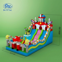 Château gonflable carré pour enfants, grand trampoline avec toboggan, en PVC, capacité 500 kg, certifié CE, pour divertissement extérieur