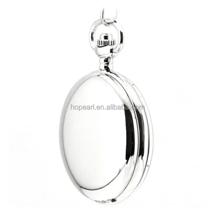 WAH511 Classic Design Smooth Surface Double Cover Mechanical Plain Pocket Watch for Women Men
