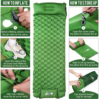 Coussin de couchage gonflable ultraléger Camping 75''X25'' pompe intégrée ultime pour le camping randonnée Airpad sac de transport