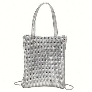 Bolso de Mano de Lujo Brillante para Mujer, con Pedrería, para Fiestas, Compras, con Asa de PU, para Salir de Noche - Product Image 1